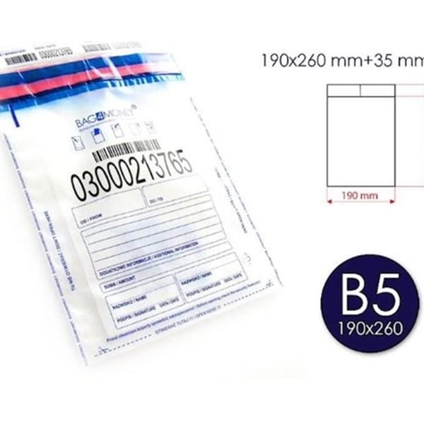 Koperta bezpieczna B5 rozmiar zewnętrzny 190x260+30mm Orfix biała 1szt.