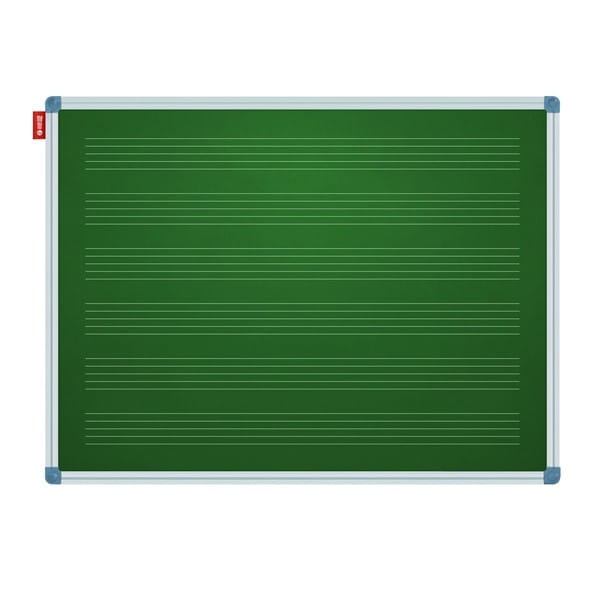 Tablica edukacyjna magnetyczna kredowa 100x170cm nadruk pięciolinii rama aluminiowa classic MEMOBE zielona 1szt. /MTK170100.86.02.51/