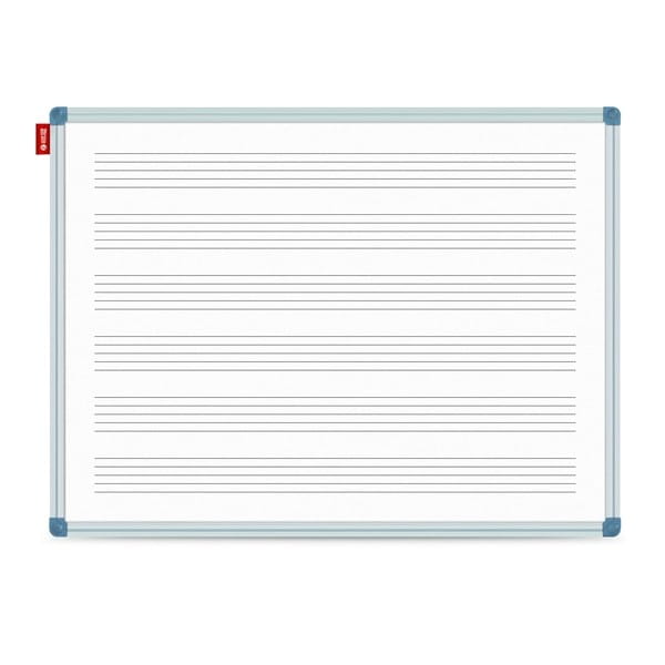 Tablica edukacyjna magnetyczna sucho ścieralna 100x200cm nadruk pięciolinii rama aluminiowa CLASSIC MEMOBE 1szt. /MTM200100.85.02.51/
