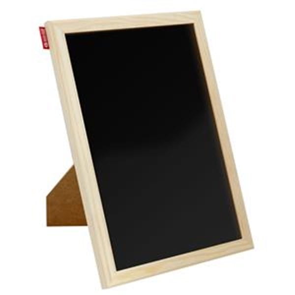 Tablica kredowa nabiurkowa rama drewniana 30x21cm MEMOBE czarna pionowa/pozioma + kreda 1szt. /MTB030021.08.01.S.07/