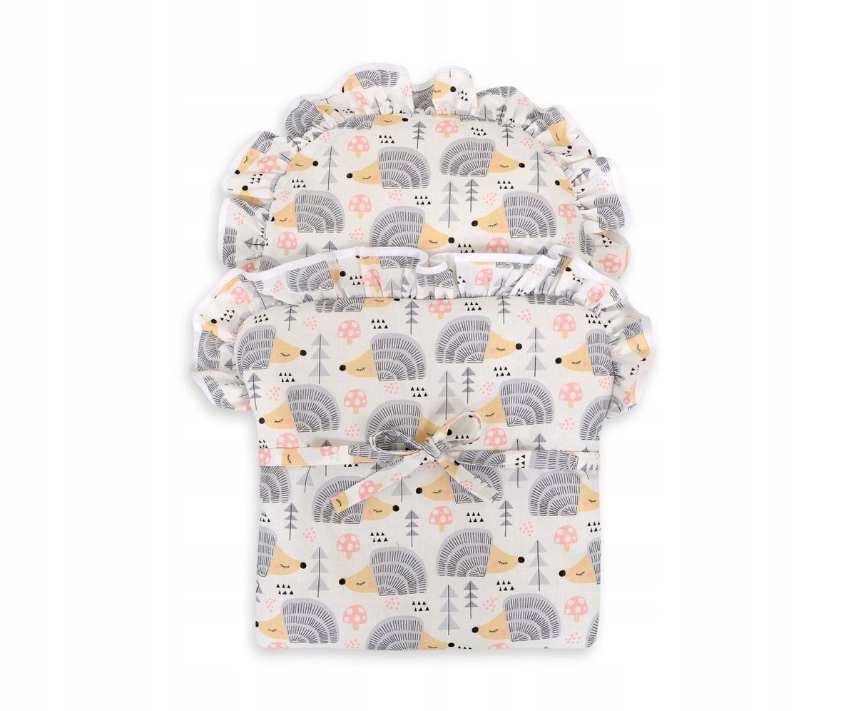 Becik dla lalek otulacz wiązany - jeżyki szare