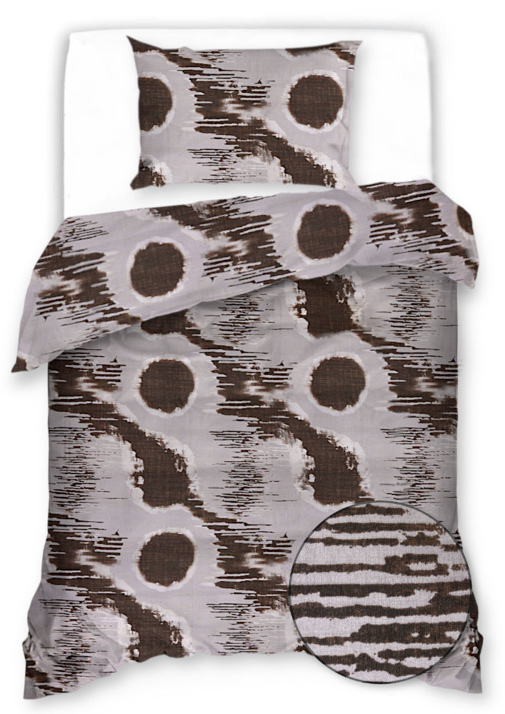 Pościel Z Mikrofibry 140X200 Brązowo-Szara 21256
