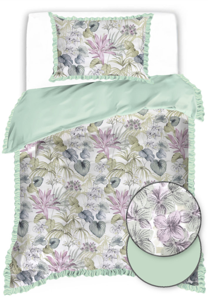 Pościel Z Falbaną 140X200 Tropikalne Liście 21300