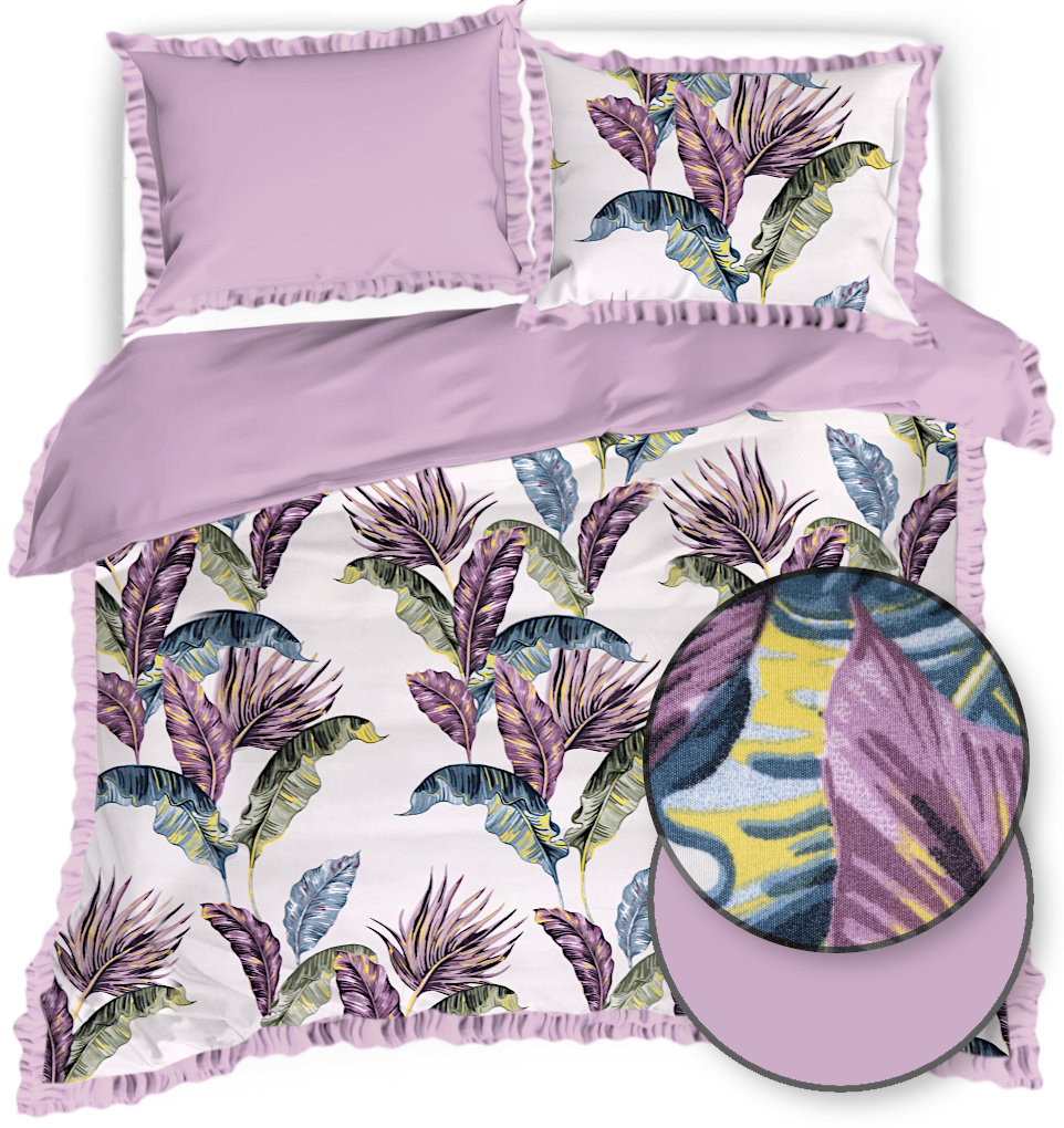 Pościel Z Falbaną 200X220 Egzotyczne Liście 21315