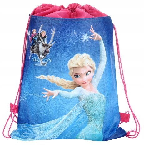 WOREK do przedszkola FROZEN na obuwie buty kapcie ELZA plecak KRAINA LODU