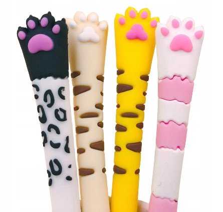 Cienkopisy KOTKI ŁAPY silikonowe długopisy kocia ŁAPKA łapki dla dzieci