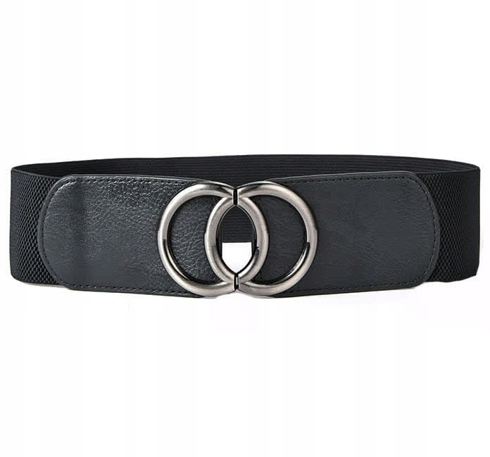 Damski Pasek Do Sukienki Szeroki Czarny Elastyczny