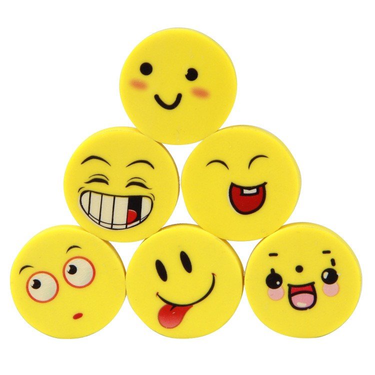 Gumki Do Ścierania Mazania Emotikonki Zestaw 4Szt Emotki Emoji Emotikony