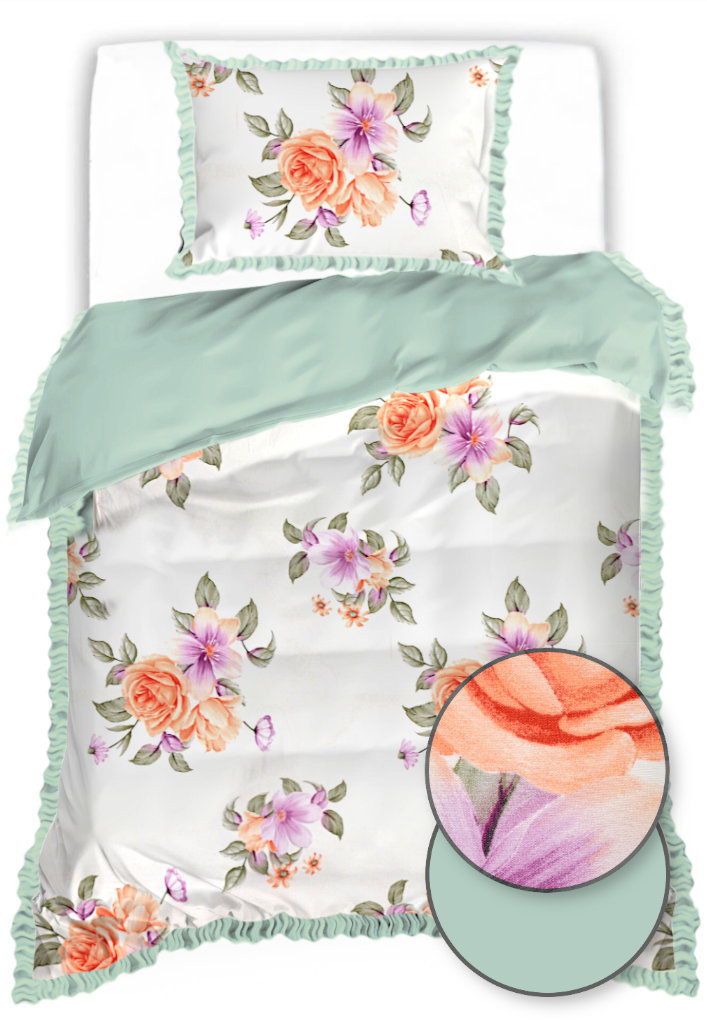 Pościel Z Falbaną 140X200 Róże 21305