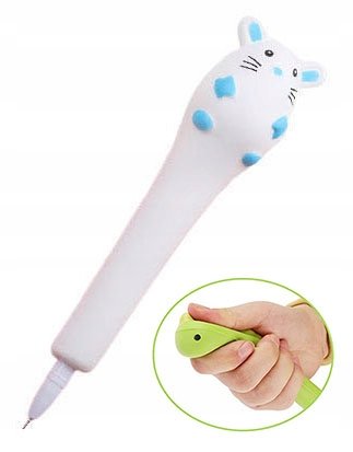 długopisy MYSZKA GNIOTKI antystresowe cienkopisy GNIOTEK z myszką do zabawy