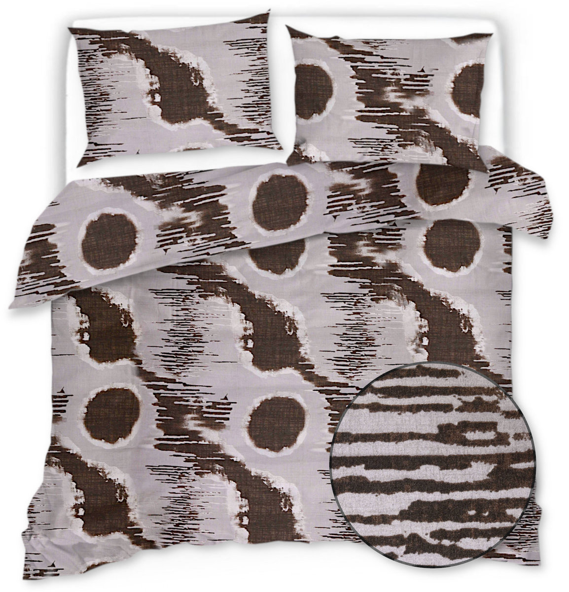 Pościel Z Mikrofibry 160X200 Brązowo-Szara 21252