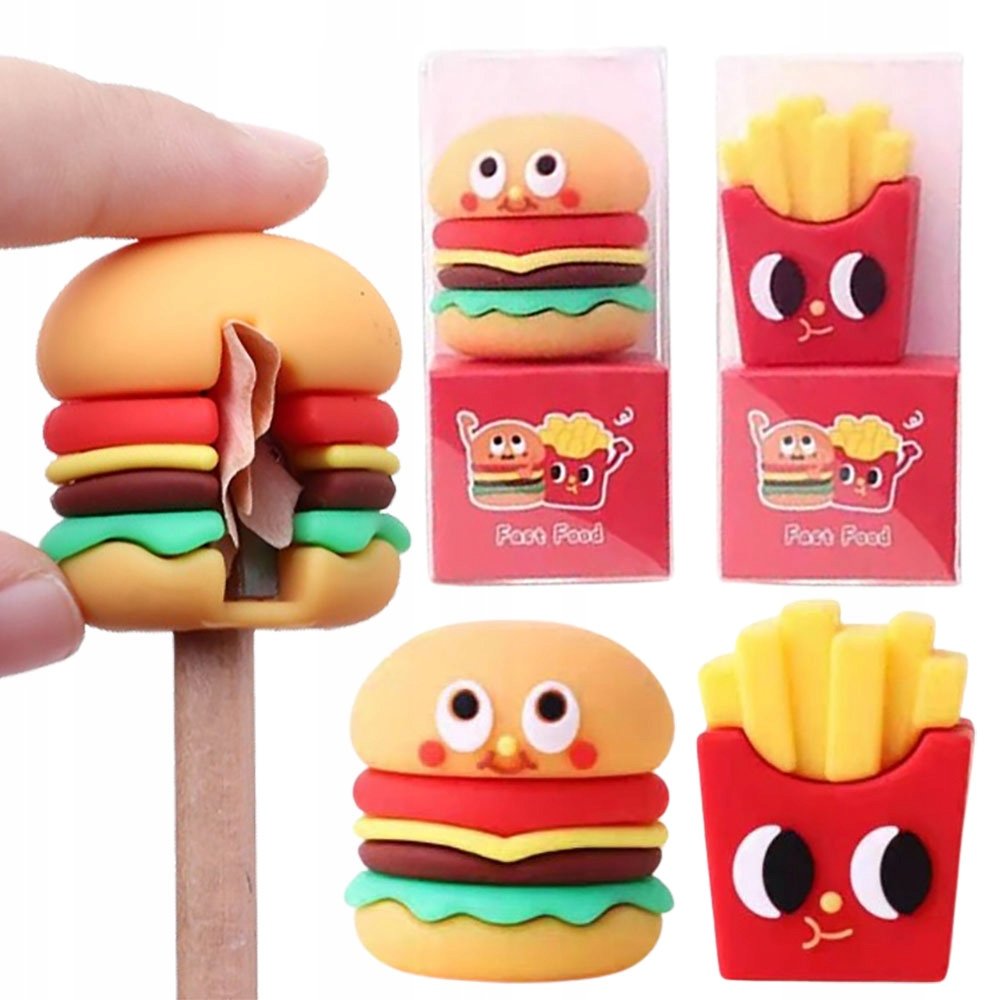 TEMPERÓWKA FAST FOOD temperówki hamburger frytki do szkoły szkolna biurowa