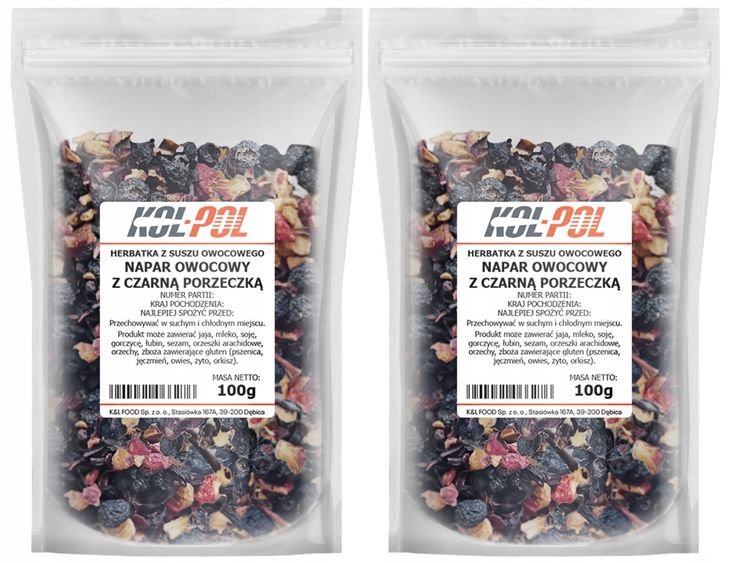 Herbata Owocowa Napar Czarna Porzeczka 200g Naturalna suszona Kol-Pol