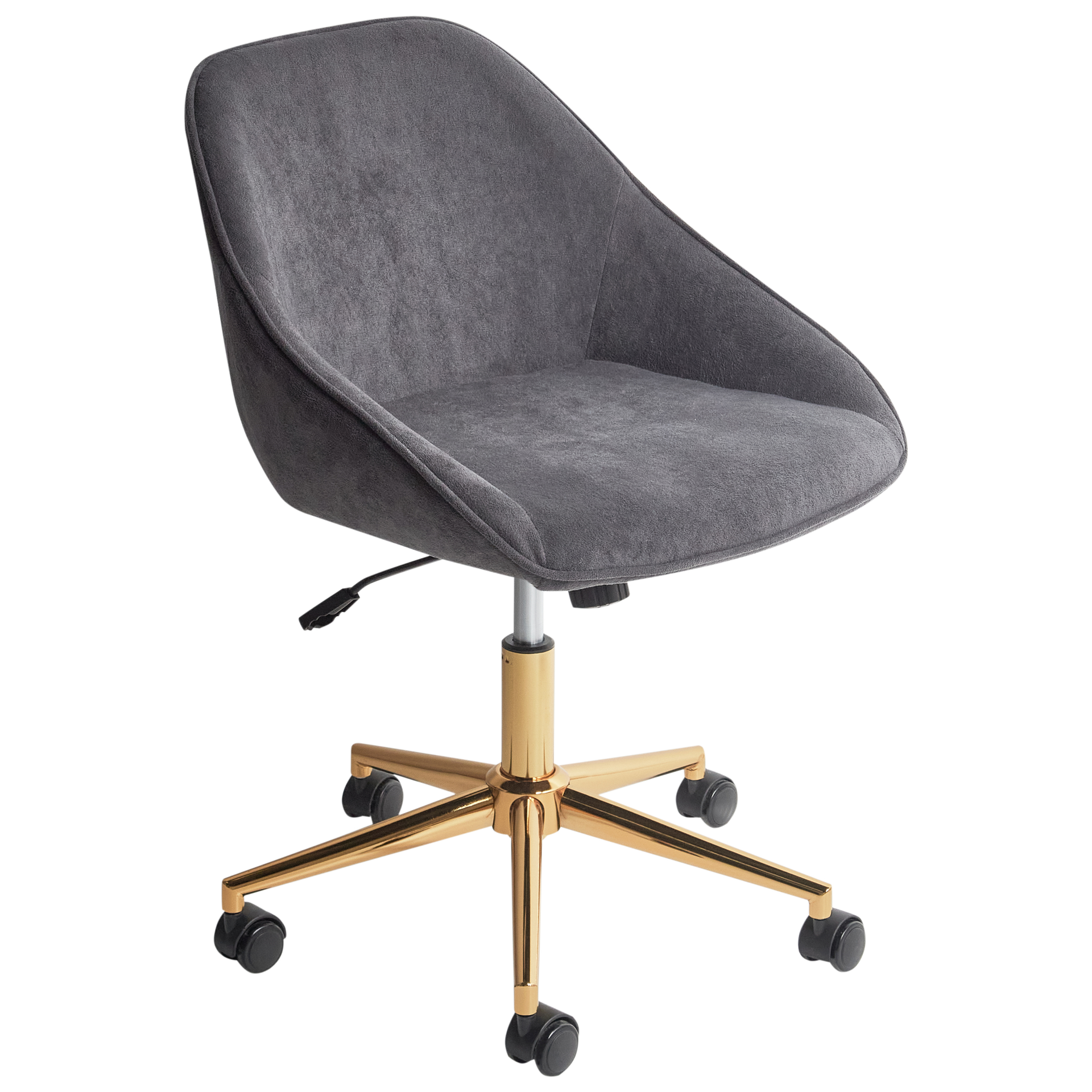 Beliani Krzesło obrotowe Obrotowy BARDSDALE Welur Ciemnoszary