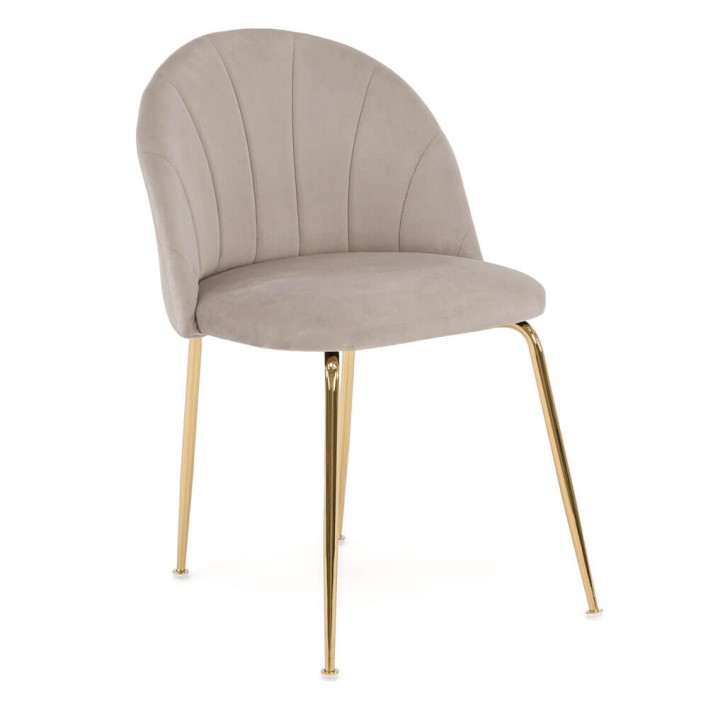 Krzesło tapicerowane DC-2139 ciemny beż welur noga złota