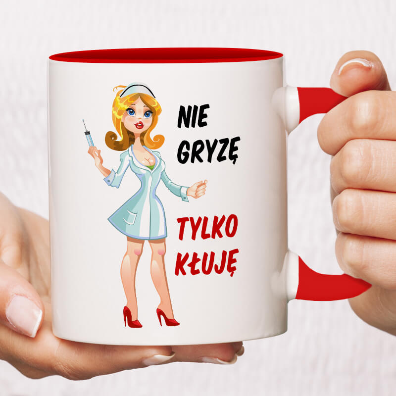 Kubek dla pielęgniarki - Nie gryzę, tylko kłuję