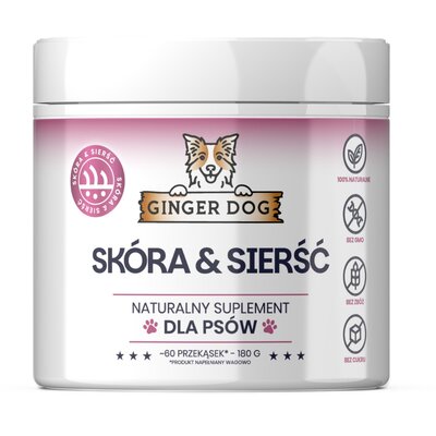 Suplement dla psa GINGER DOG Sierść i Skóra 180 g