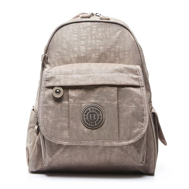 Mały Lekki Plecak Damski do Pracy Beżowy Materiałowy 10L Bag Street