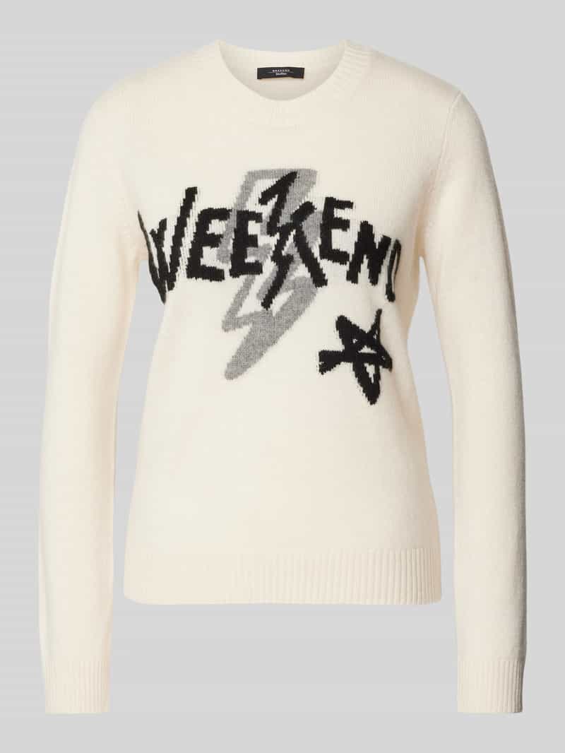 Sweter z dzianiny z nadrukiem z logo model ‘KANSAS’