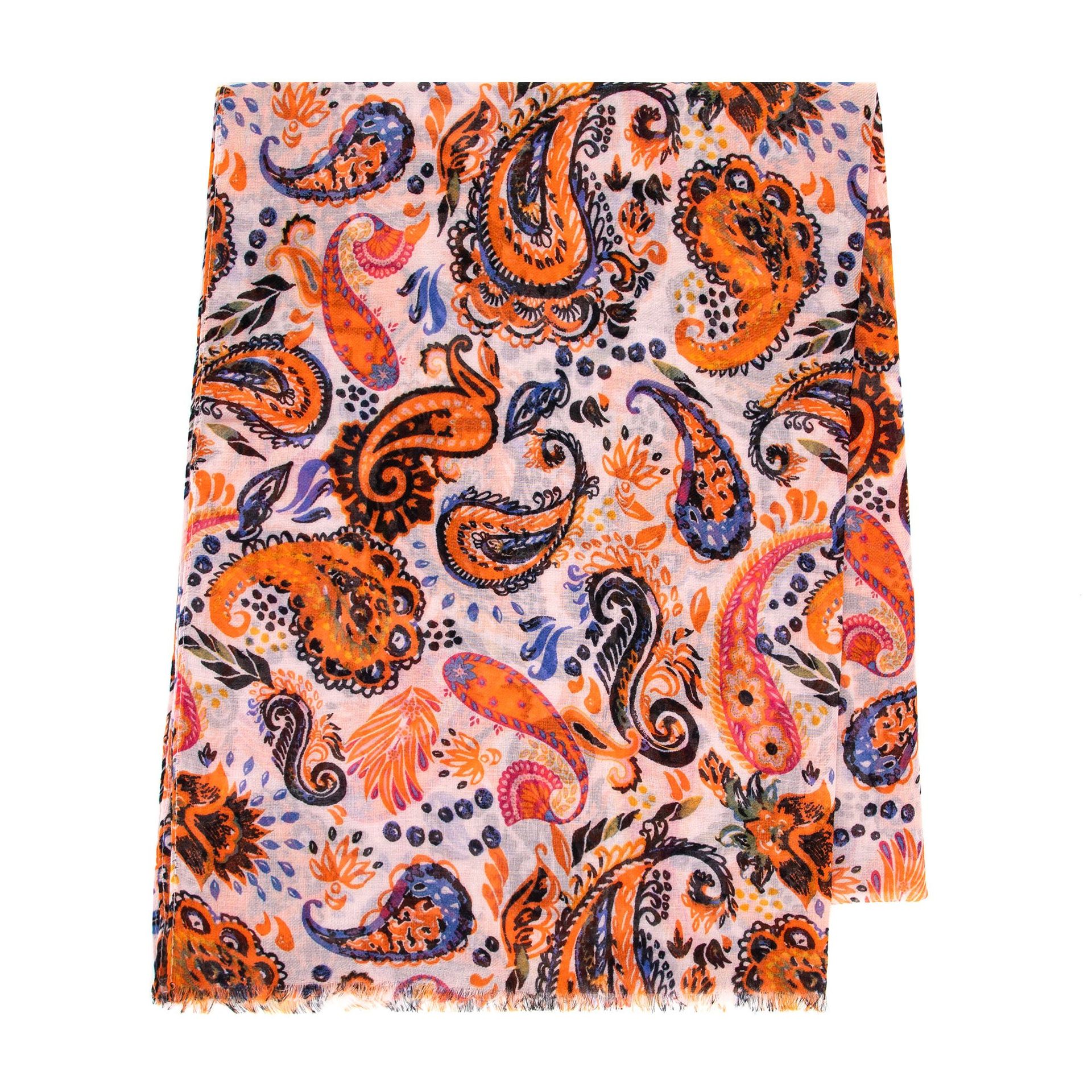 Damski szal w motyw paisley multikolor