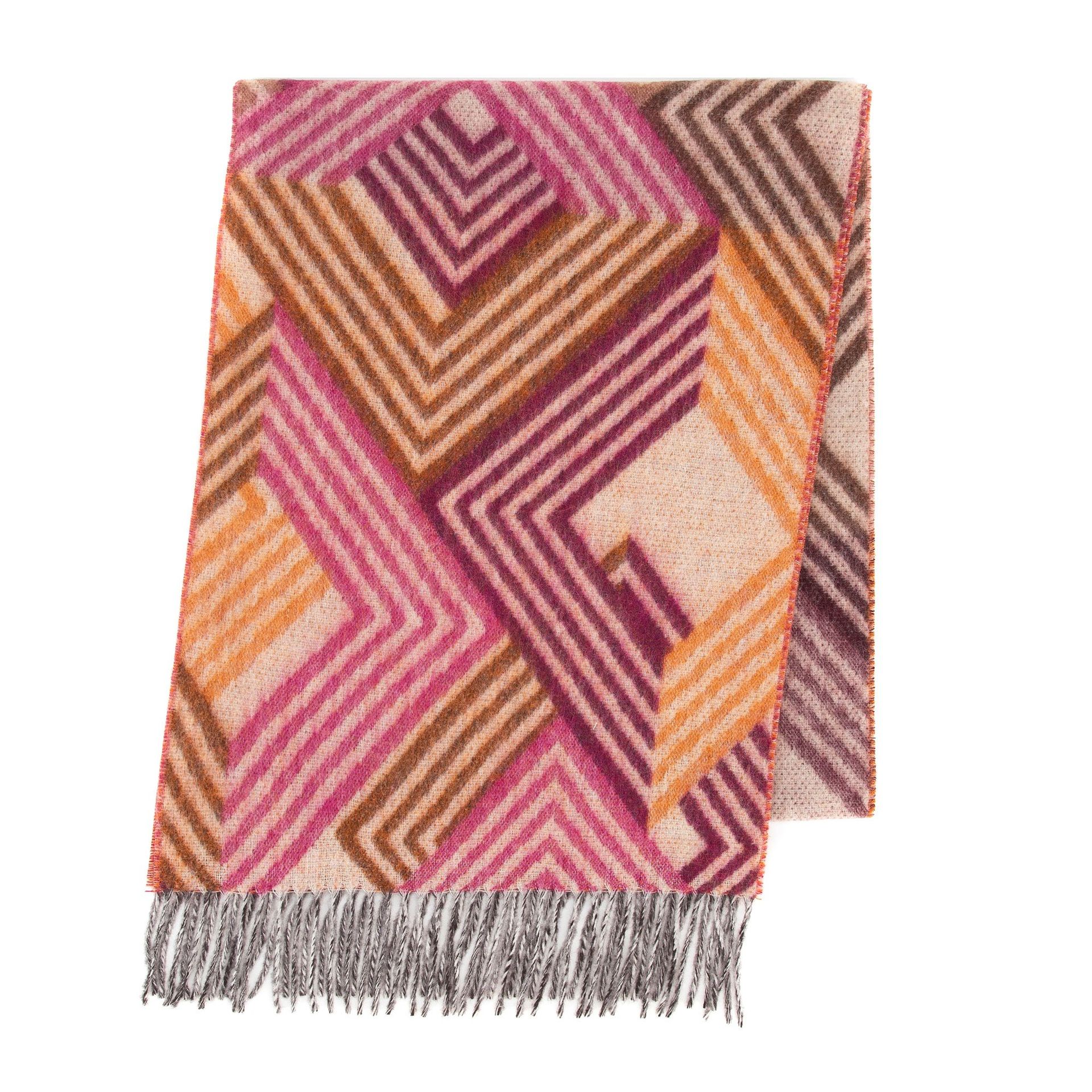 Wzorzysty damski szal wąski multikolor