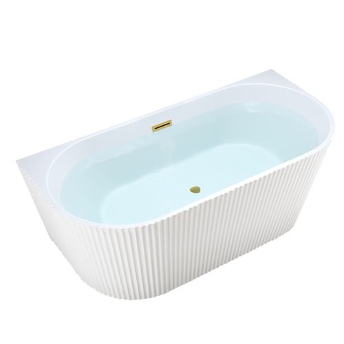 Wanna wolnostojąca przyścienna korek oraz przelew złoty szczotkowany 160 cm Carlo Hydrosan