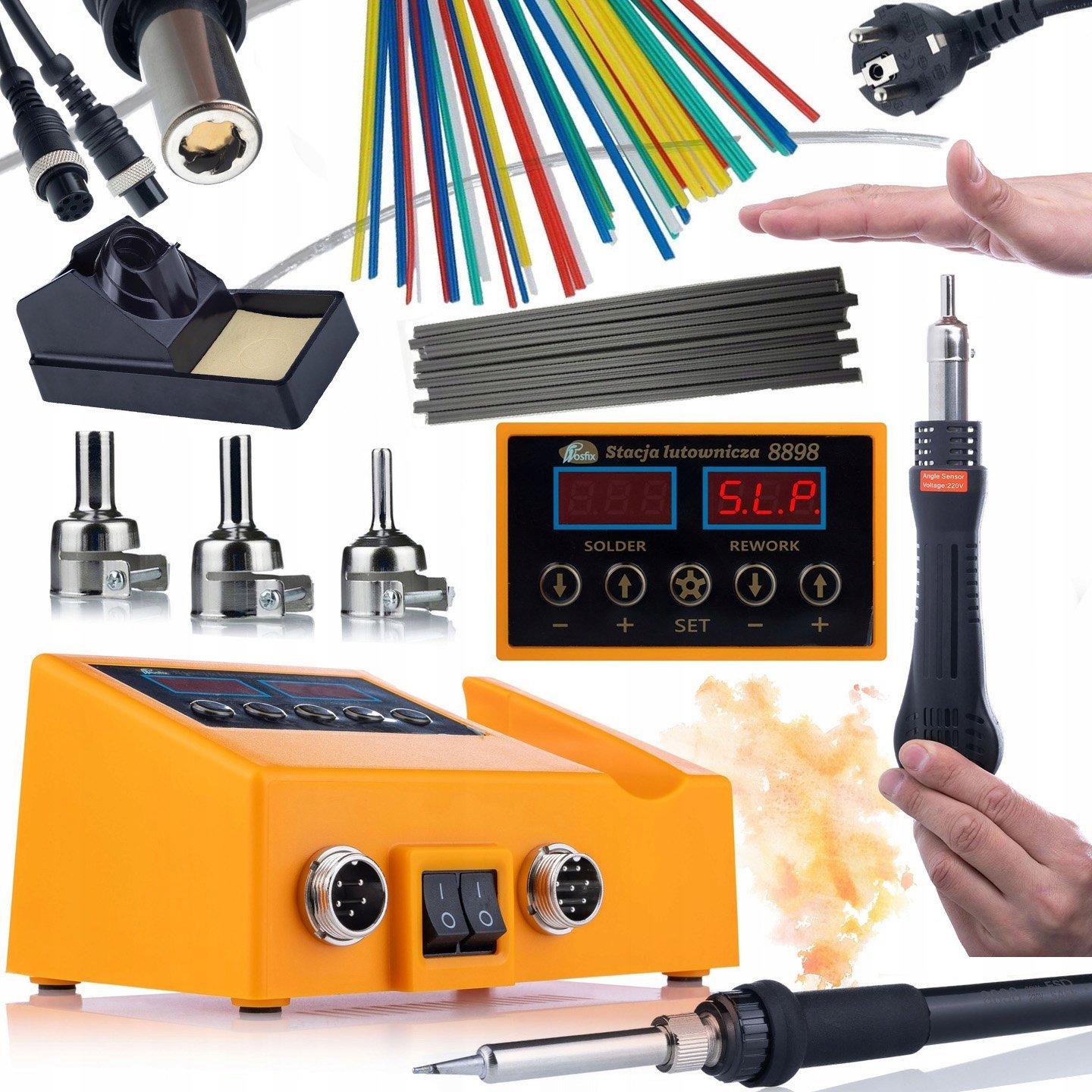 Rosfix STACJA LUTOWNICZA 2W1 LUTOWNICA HOT-AIR ROSFIX ORANGE HUSKY MOC 660W+SPOIWA