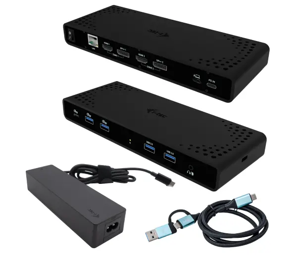 i-Tec CADUA4KDOCKPDB100 Dual 4K Display Docking Station + Power Delivery 85W + Universal USB-C Charger 100W Czarny
