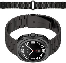 Bizon Pasek ze stali nierdzewnej Strap Watch Aura do Galaxy Watch Ultra 47 mm , czarny