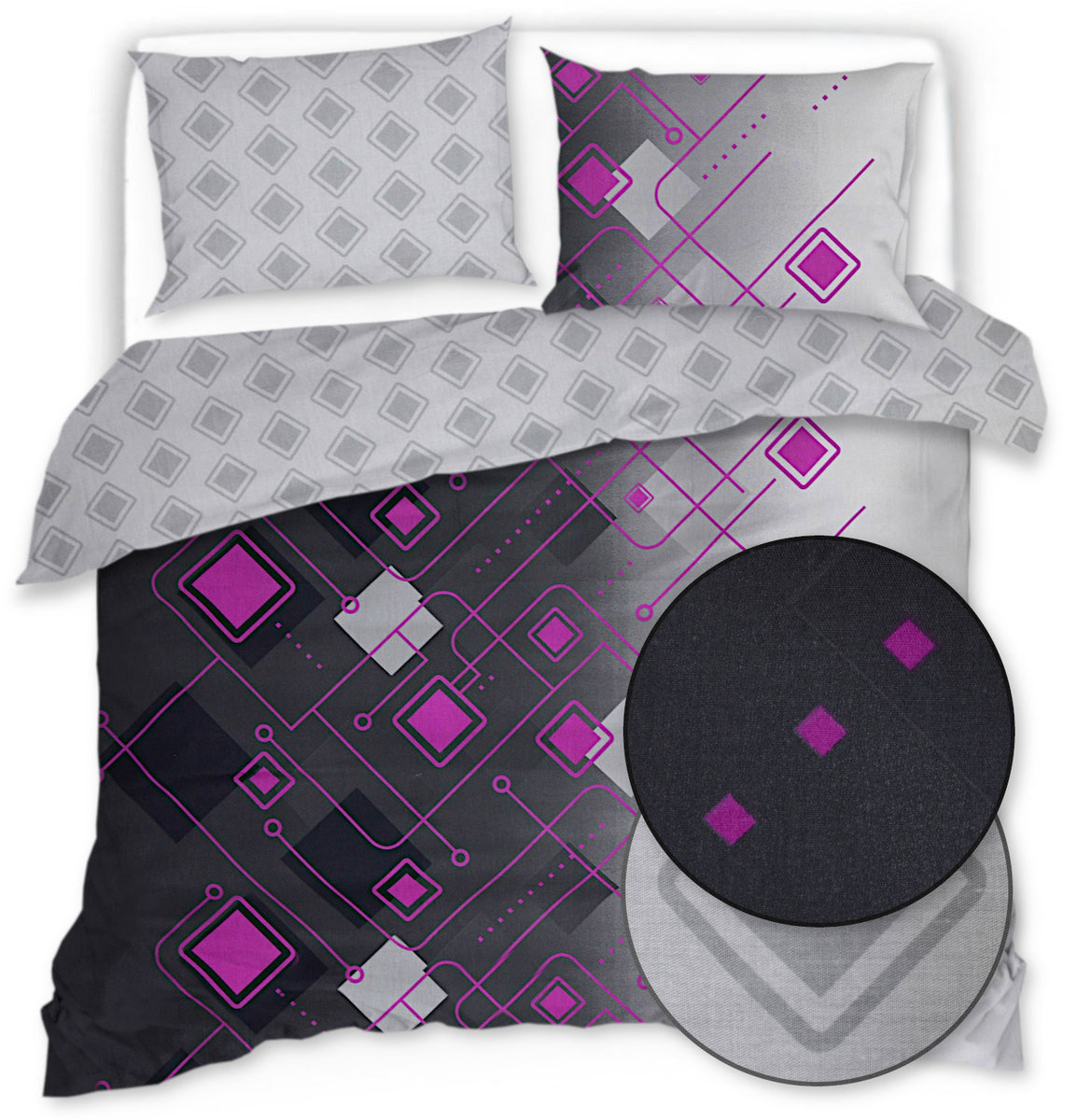 Pościel Bawełna Satynowa 160X200 Geometryczna 21281