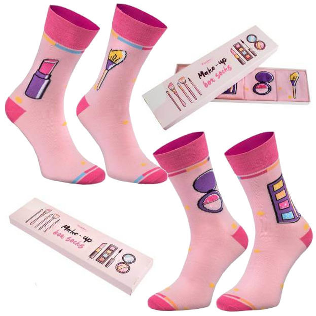 Skarpetki Make UP Box Socks Na Prezent Bawełniane Wygodne Wysokie Dla miłośników Makijażu 41-46