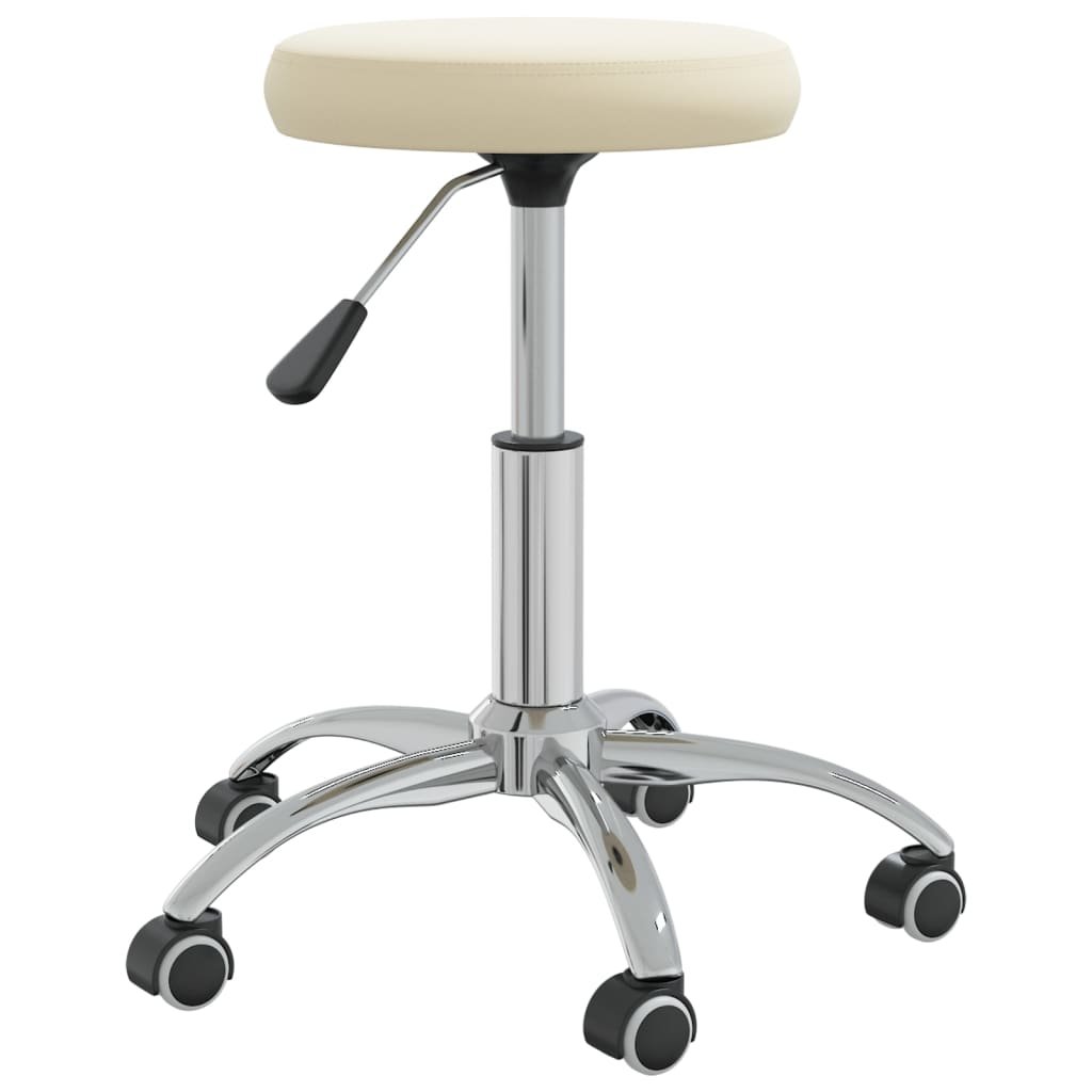 Obrotowe krzesło biurowe, vidaXL, kremowe, tapicerowane aksamitem