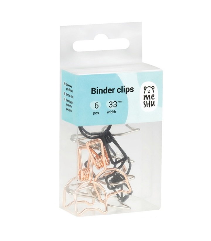 Klipy do papieru CUTE CATS 33mm zestaw 6 sztuk