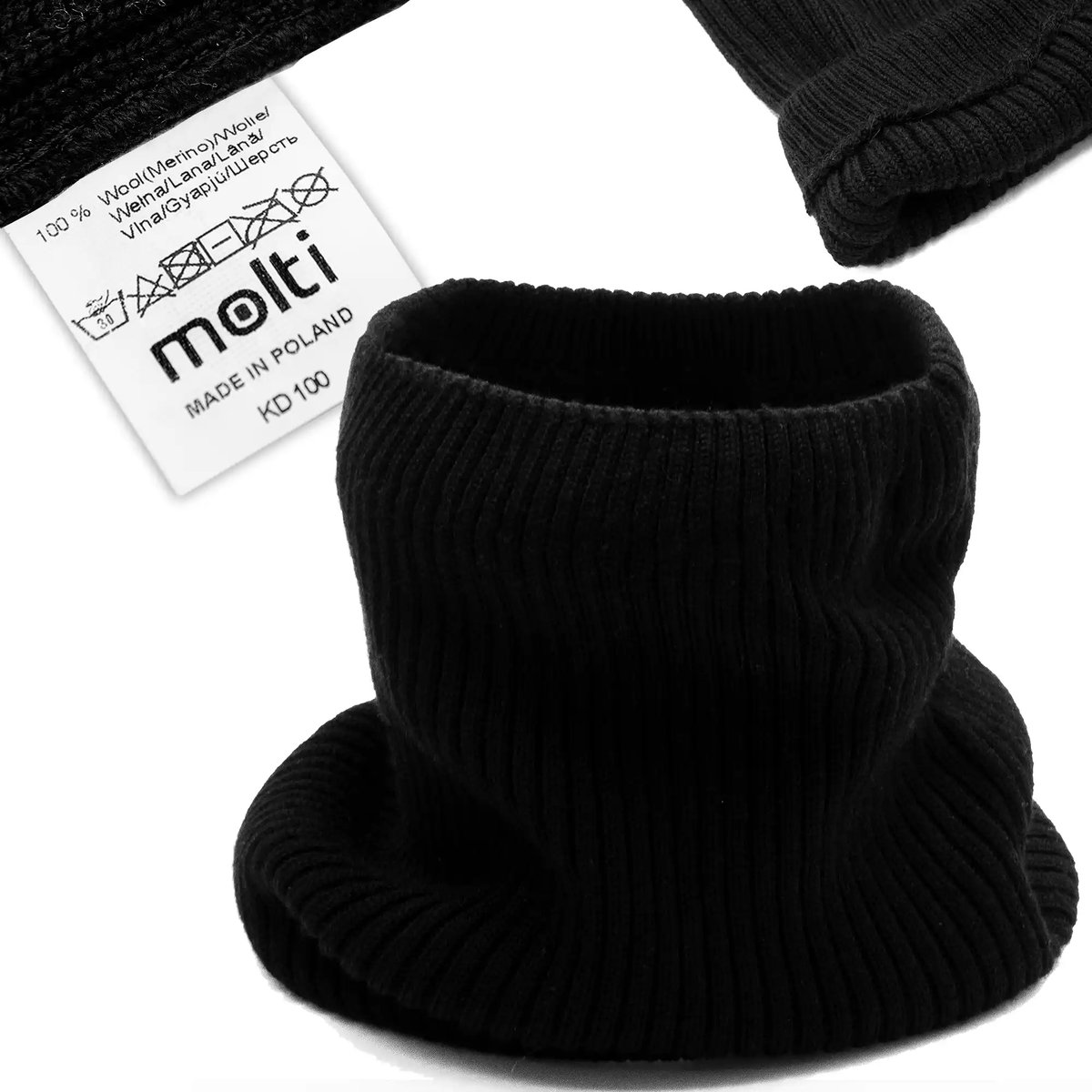 Zimowy komin damski WEŁNIANY MERINO gruby CIEPŁY polski producent