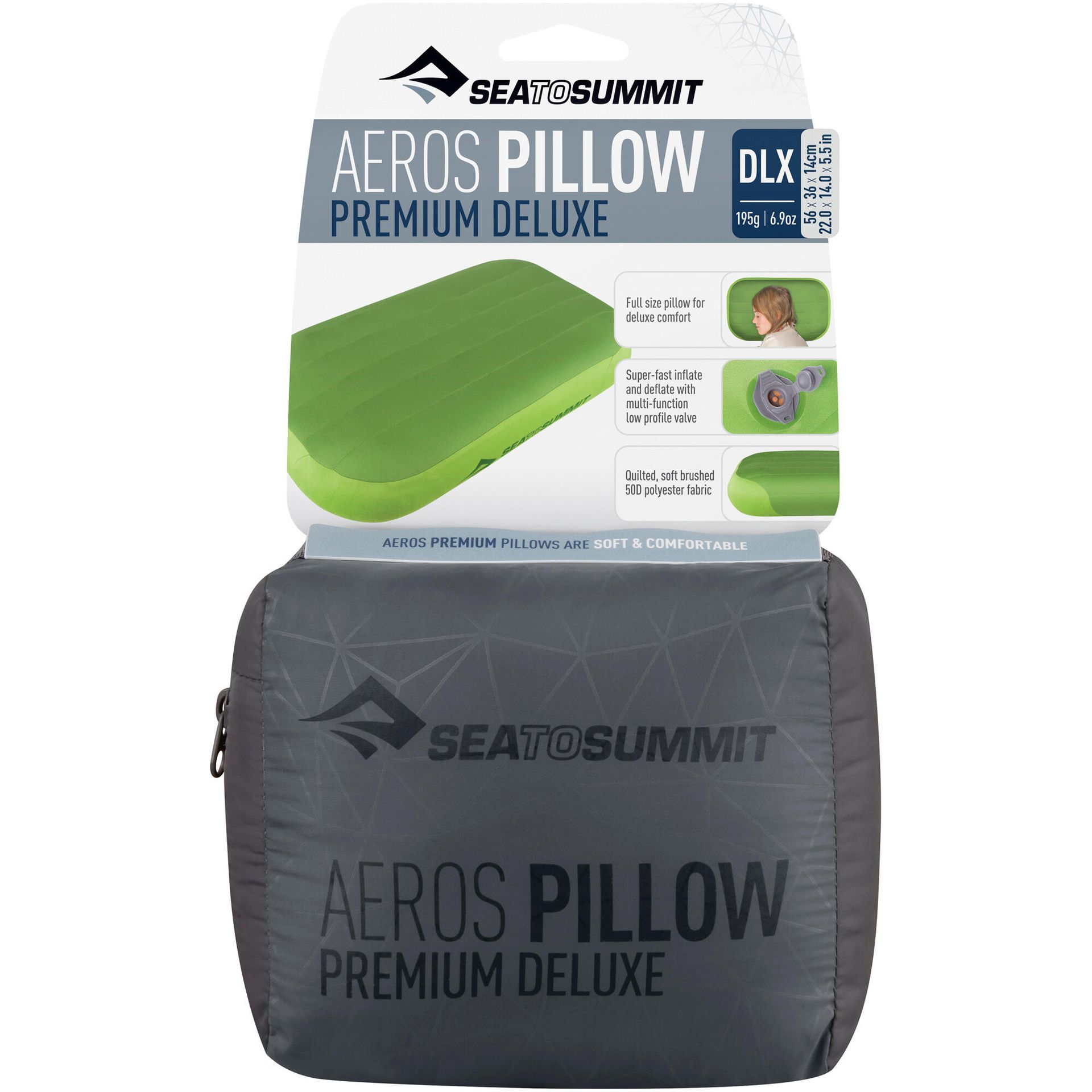 Sea to Summit Sea to Summit Aeros Premium Poduszka Deluxe, grey  2021 Poduszki podróżne APILPREMDLXGY