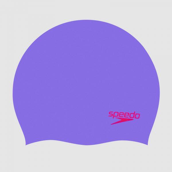 Speedo Plain Moulded Czepek silikonowy Dzieci, purple/red 2020 Czepki 68-70990D438-UNI