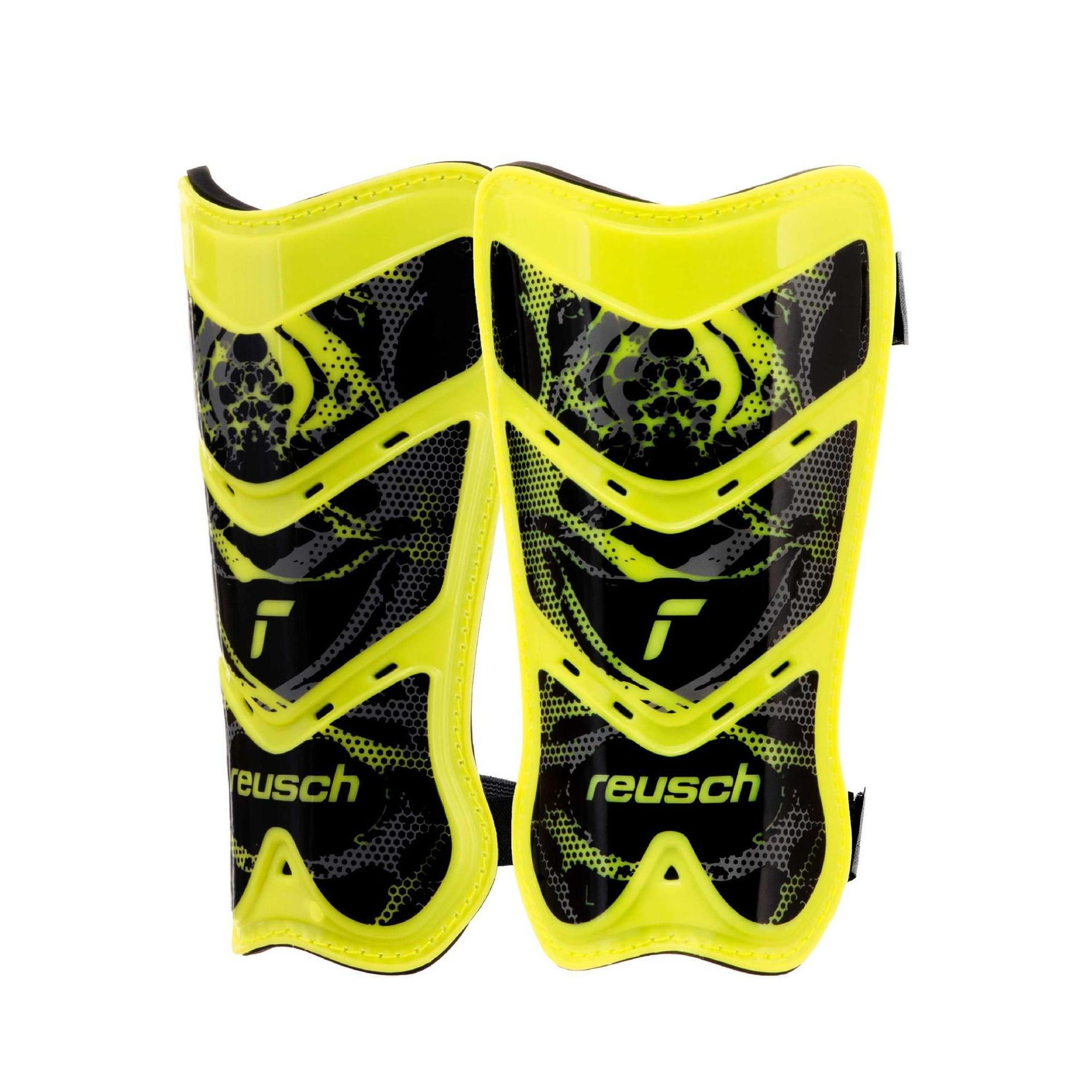 Ochraniacze piłkarskie Reusch Shinguard Attrakt Lite żółto-czarne 5377045 2