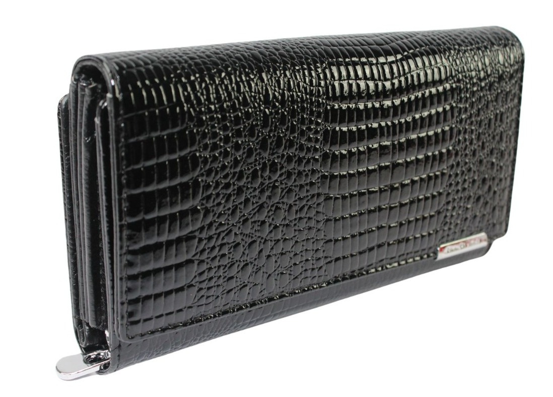 Portfel Damski Jennifer Jones Skóra Naturalna Długi MAX Z Dodatkowym Organizerem 5199-2 RFID CZARNY 19,5 x 10 x 3,5 [cm]