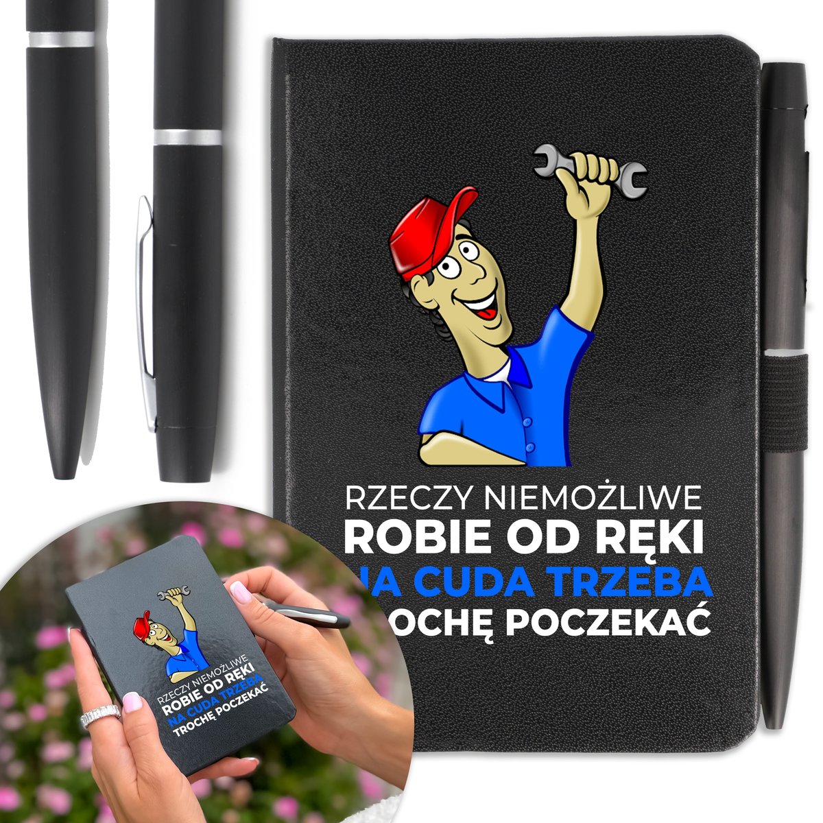 NOTES A6 DŁUGOPIS Prezent dla MECHANIKA Twoje IMIĘ