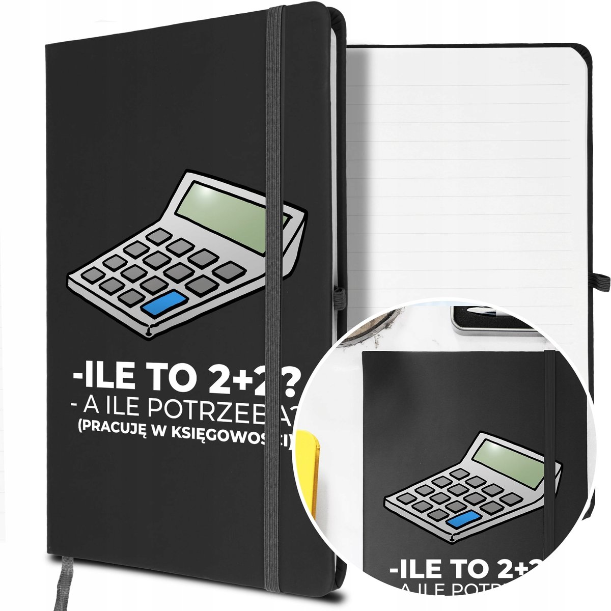 NOTES A5 z Gumką Prezent dla KSIĘGOWEGO Twoje IMIĘ