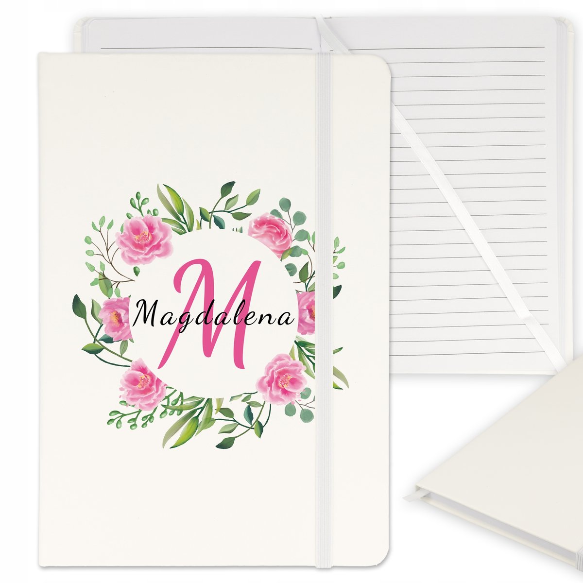 NOTES Z GUMKĄ A5 PLANER NOTATNIK MONOGRAM IMIĘ