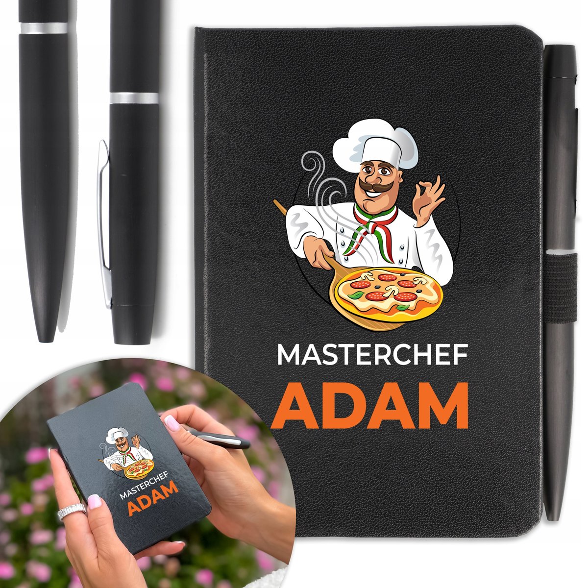 NOTES A6 DŁUGOPIS Prezent dla KUCHARZA Twoje IMIĘ