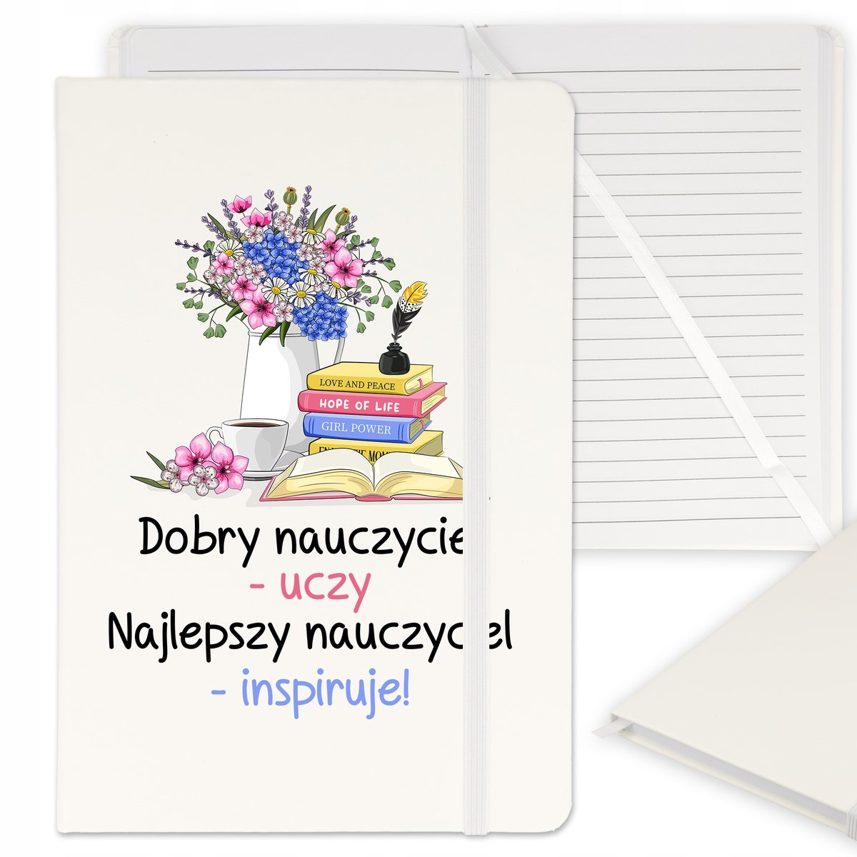 NOTES Z GUMKĄ A5 PREZENT NA DZIEŃ NAUCZYCIELA WZÓR