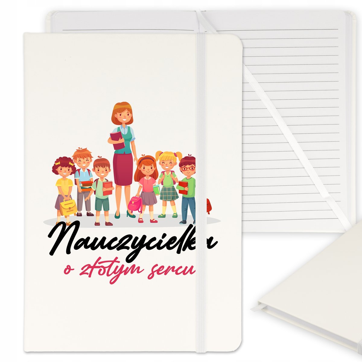 NOTES BIAŁY Z GUMKĄ A5 PREZENT DLA NAUCZYCIELA WZ