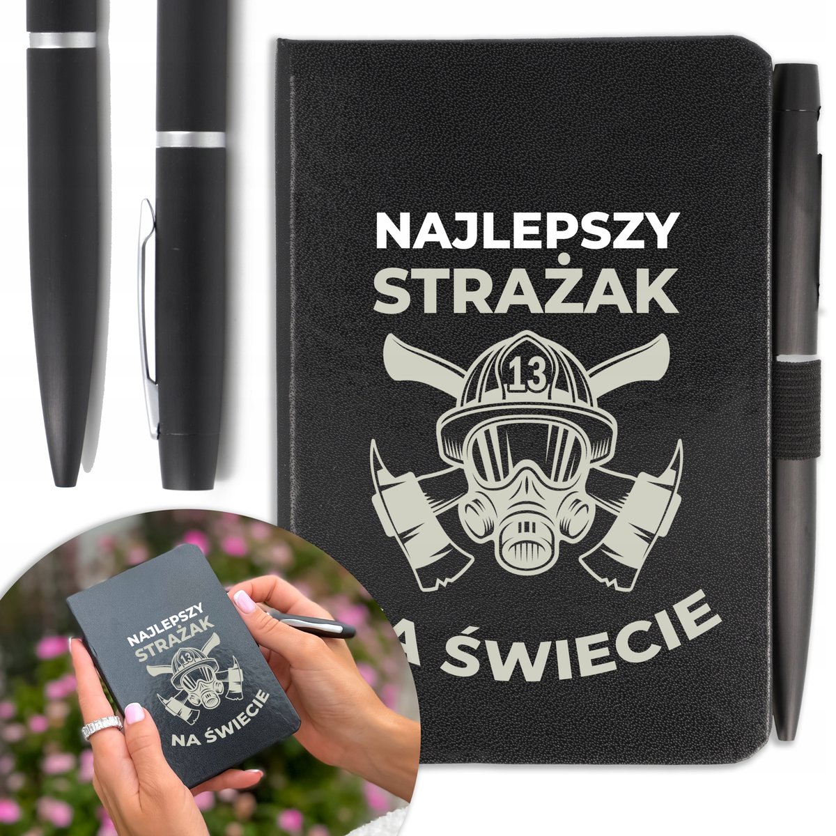 NOTES A6 DŁUGOPIS Prezent dla STRAŻAKA Twoje IMIĘ