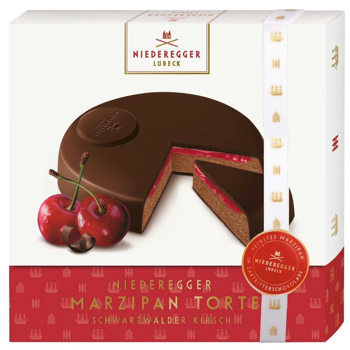 Tort marcepanowy NIEDEREGGER Schwarzwalder kirsche wiśniowy 185g
