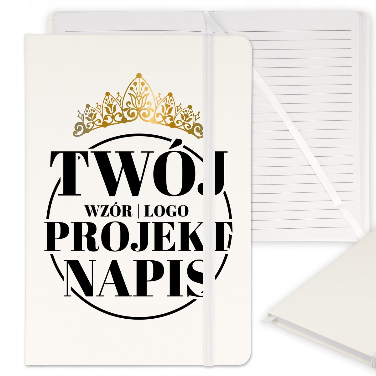 NOTES PLANER NOTATNIK TWOJE LOGO A5 BIAŁY