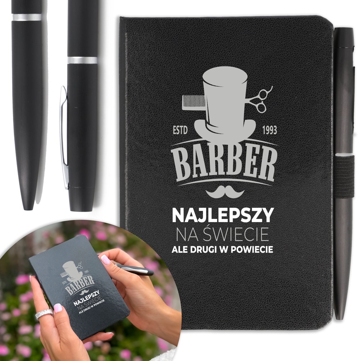 NOTES A6 DŁUGOPIS Prezent dla BARBERA Twoje IMIĘ