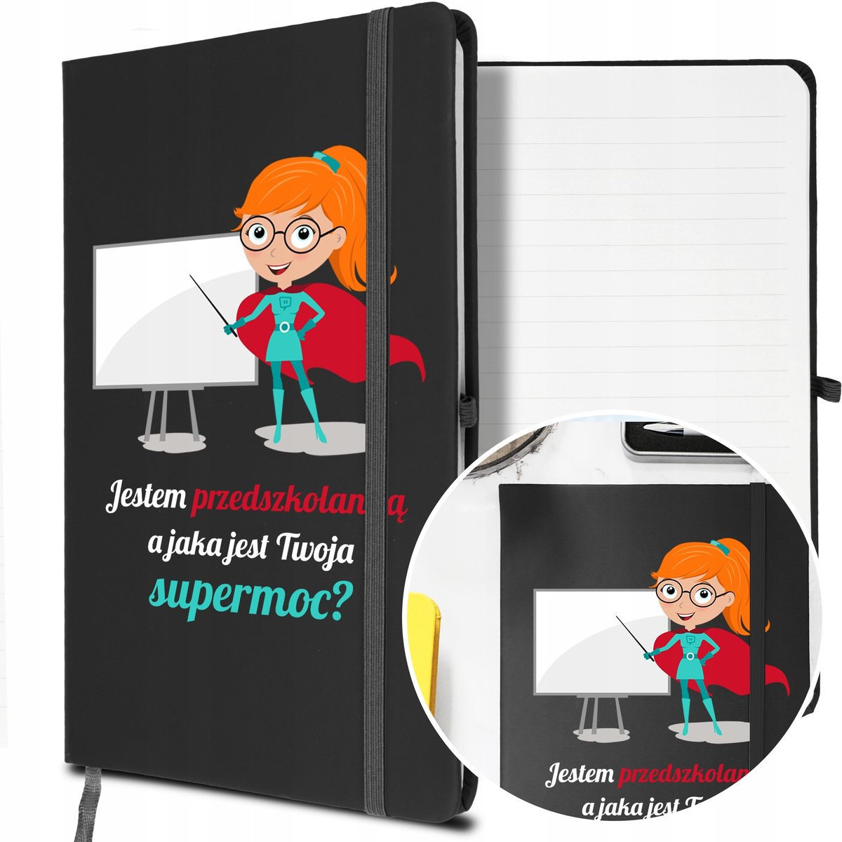 NOTES A5 z Gumką Prezent dla PRZEDSZKOLANKI Wzory