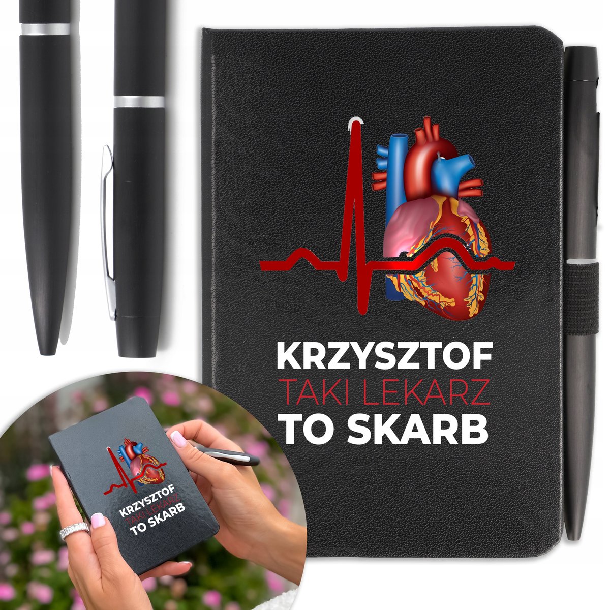 NOTES A6 DŁUGOPIS Prezent dla LEKARZA Twoje IMIĘ